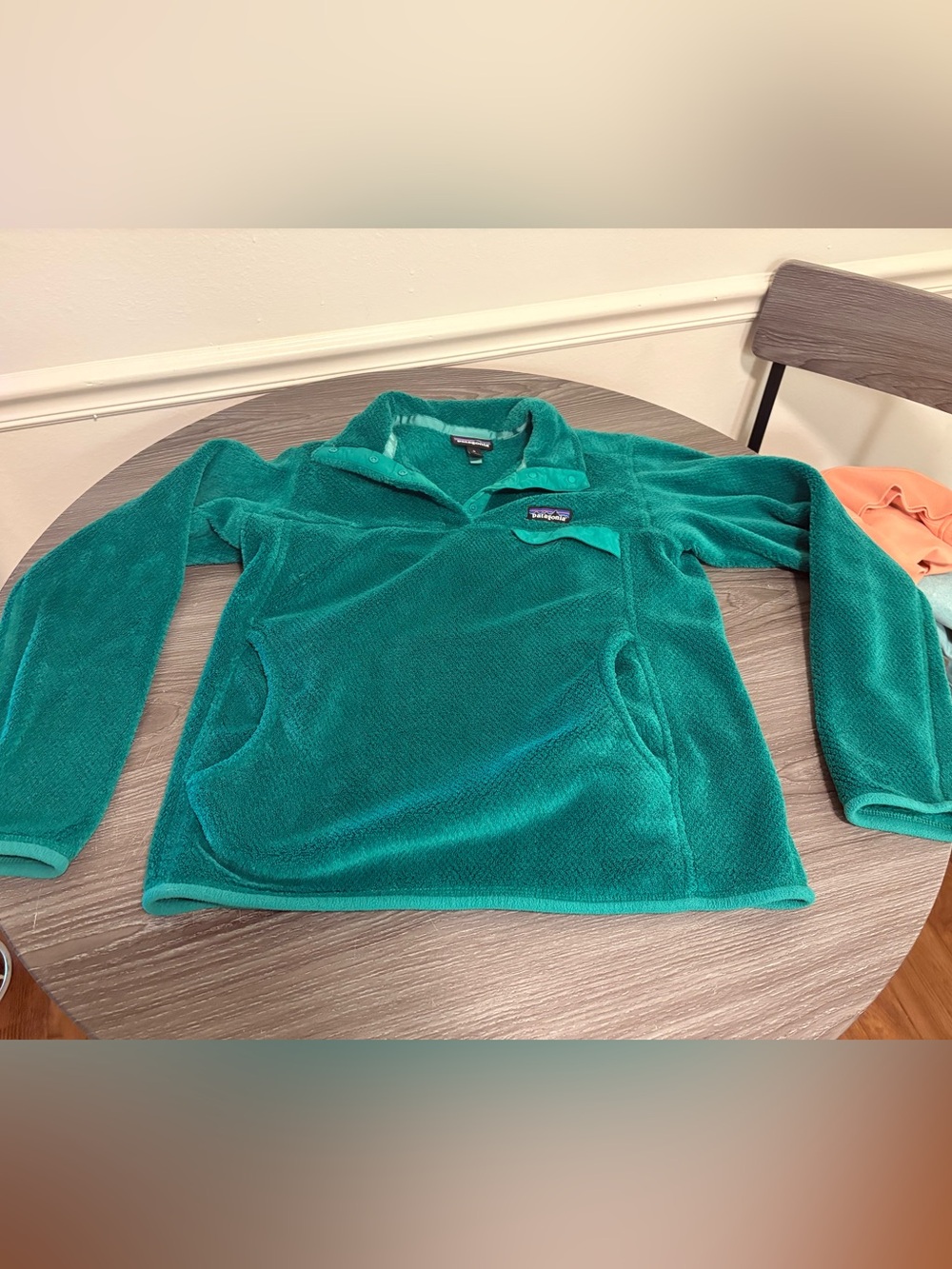 Patagonia kids Teal Green Snap-T Fleece Pullover